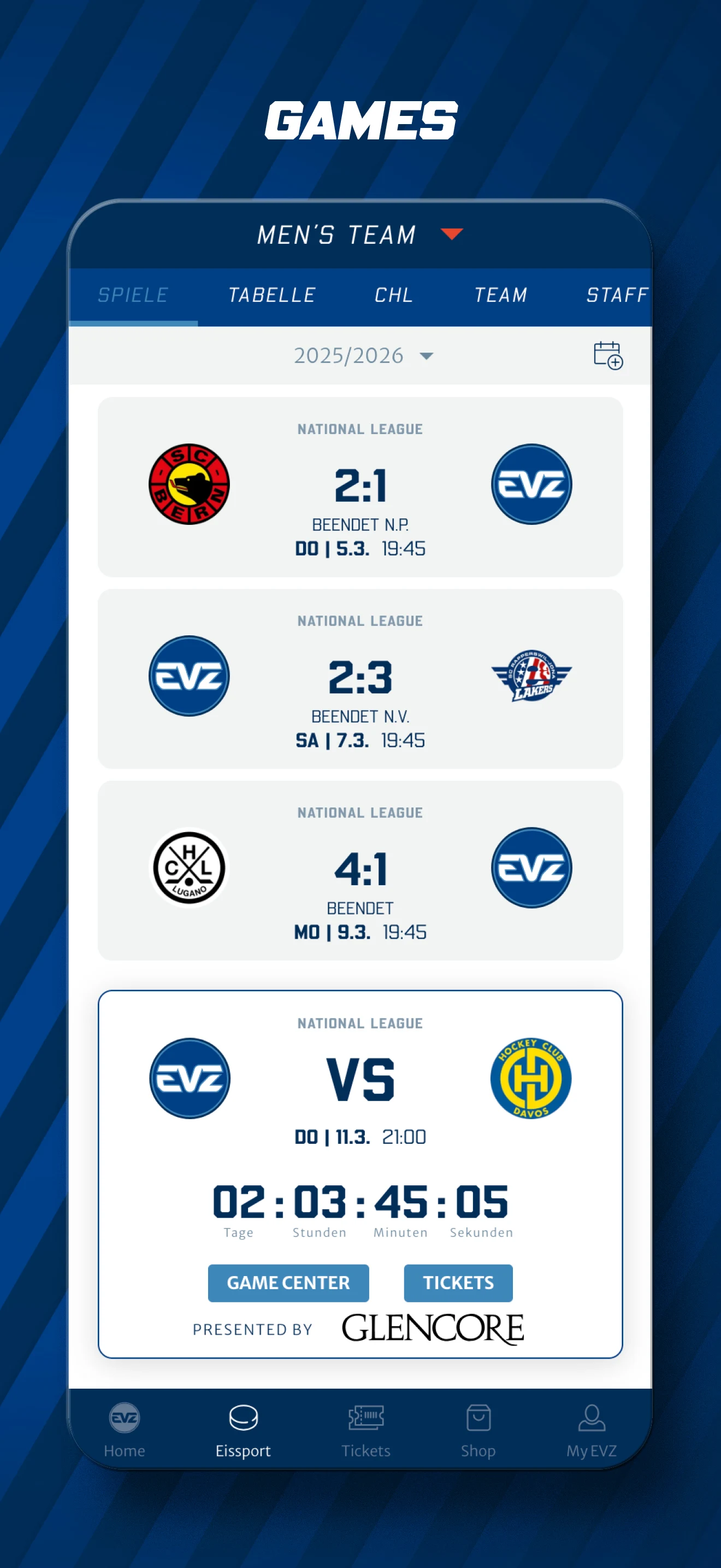 EV Zug screenshot